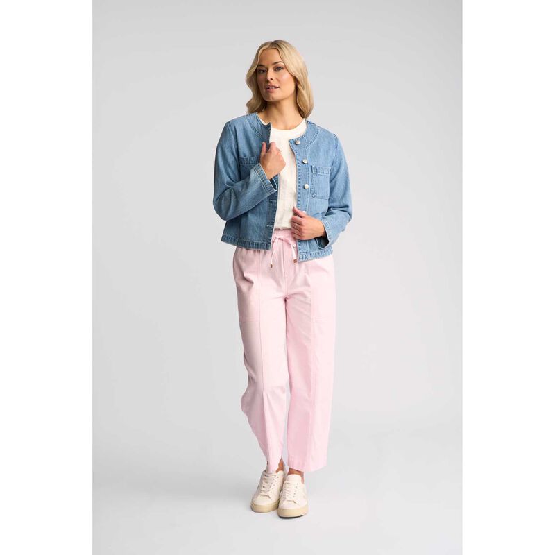 Vassalli Collarless Denim Jacket image number 3